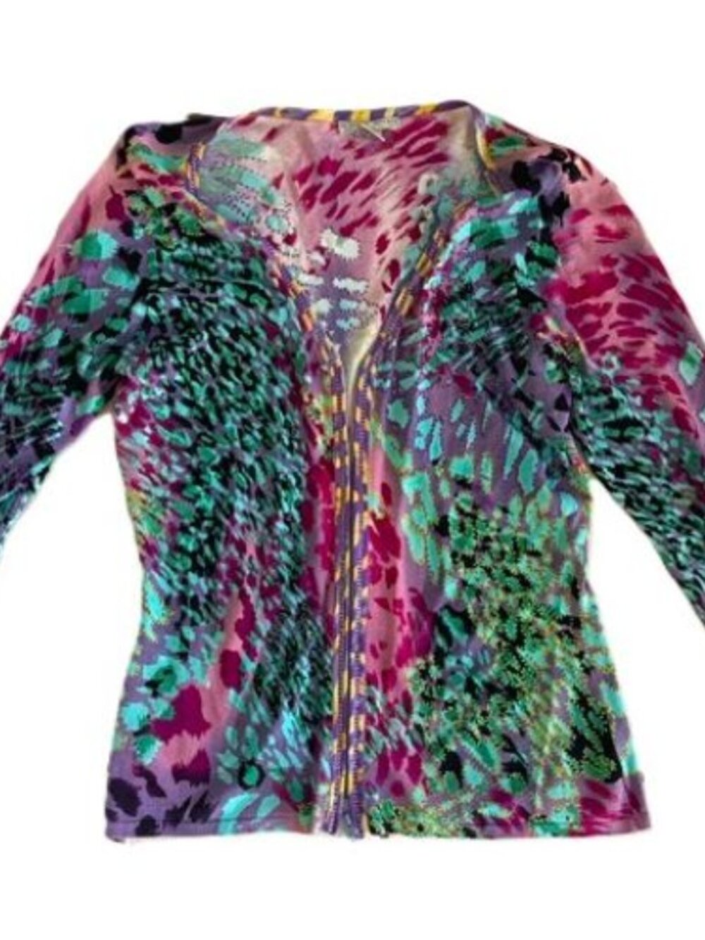 Albert Makali Colorful Zip Front Cardigan